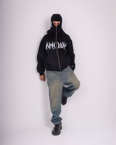 Black Balaclava zip hoodie