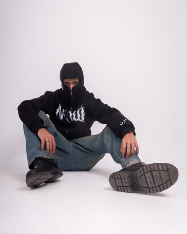 Black Balaclava zip hoodie